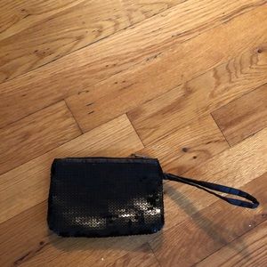 Cute, black sequence small clutch
